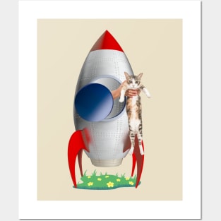 Cats Not Allowed In Rocket (Calico Kitty) Posters and Art